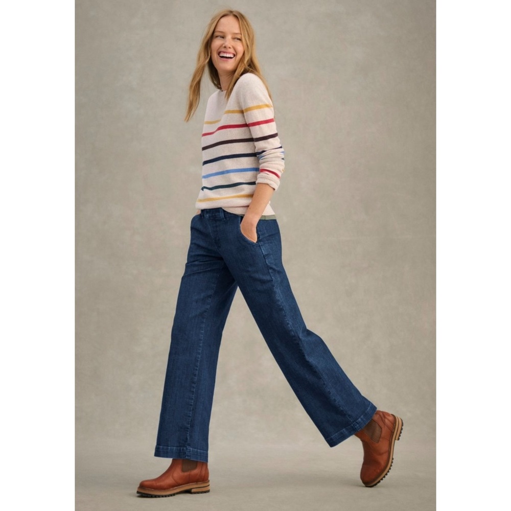 L.L. Bean Women’s High-Rise Wide-Leg True Shape Trouser Jeans - Size 12P
